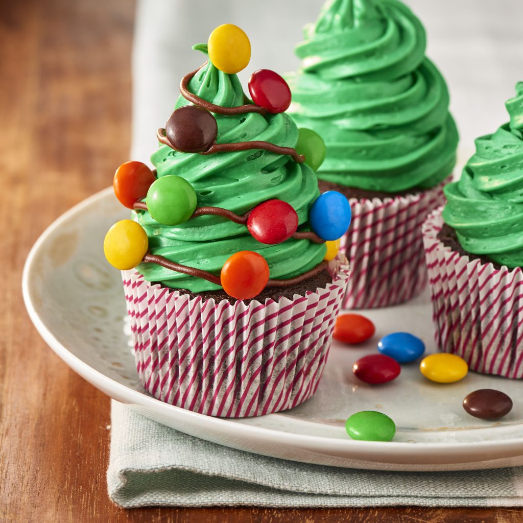 Colorful Christmas Light Cupcakes